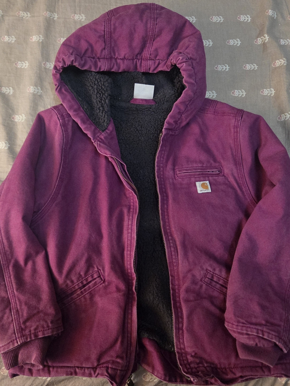 Carhartt Kids Sherpa Lined Canvas Hooded Jacket